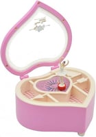 صندوق موسيقى على شكل قلب مع راقصة باليه في الداخل...