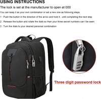 حقيبة ظهر للابتوب للسفر مقاس 17.3 انش مضادة للسرقة...