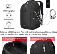 حقيبة ظهر للابتوب للسفر مقاس 17.3 انش مضادة للسرقة...