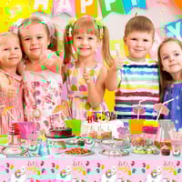 مجموعة لوازم حفلات بنمط الصبار واللاما للفتيات، اط...