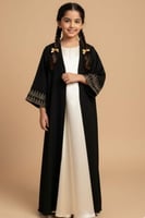 عباية بناتي بتطريز ذهبي ملكي