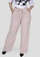 بنطلون بكسرات ناعمة وخصر قابل للربط
