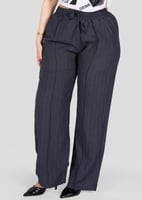 بنطلون يومي واسع بخصر مطاطي