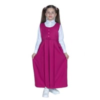 مريول مدرسي أبتدائي بلون فوشي بأزرار وفيونكا من كن...