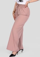 بنطلون واسع بخصر مطاطي مريح