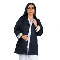 لاب كوت طبي للجنسين , بالطو طبي بأكمام مشجرة