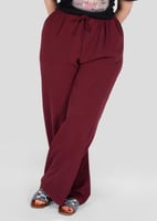 بنطلون بلازو نسائي بخصر مطاطي ورباط تعديل