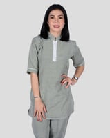 طقم عاملة منزلية كاروهات مع مريلة