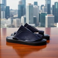 نعال شرقي جلد لون كحلي