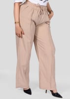 بنطلون يومي واسع بخصر مطاطي