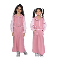 مريول إبتدائي زهري بتصميم كويتي من ذو الجناحين