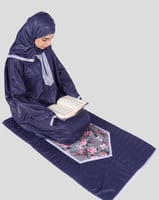 طقم شرشف صلاة نسائي كحلي