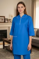 طقم عاملات كويتي محتشم بجيب امامي