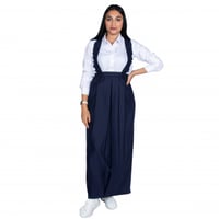 مريول شيال للثانوي كحلي بكسرات امامية وقصة مثلثة خ...