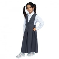 مريول روضة رصاصي بتصميم X ومطاط جانبي من كنزي