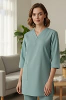 ملابس عاملات كشميري بفتحة رقبة