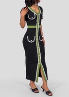 فستان نسائي طويل باكمام قصيرة