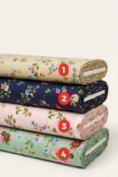 قماش رايون مشجر بنقشة الورد الريفي