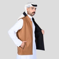 سديري رجالي دبل فيس أسود بني فاتح