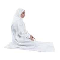 طقم شرشف صلاة مطرز 3 قطع أبيض