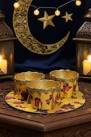 طقم تقديم تراثي تبسي مع 3 سلات خوص