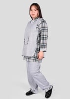 يونيفورم عاملات مخملي 3 قطع مع جيوب أمامية