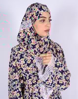 شرشف صلاة نسائي بنقشة ورود وسحاب أمامي