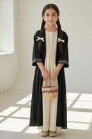 عباية بناتي بتطريز على الاكمام