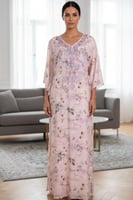 جلابية روز فلورال بأربطة جانبية