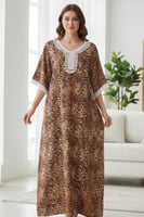 جلابية تايقر ناعمة بتطريز كروشيه