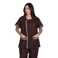 سكراب طبي للجنسين لون بني غامق وبيج