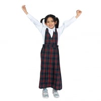 مريول روضة بتصميم كاروهات أحمر من كنزي