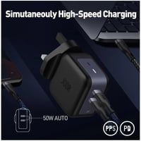 شاحن جداري جودا بقوة 50 واط بمنفذين تايب سي