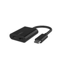 محول بيلكن تايب سي بنفذين تايب سي للصوت والشحن بقو...