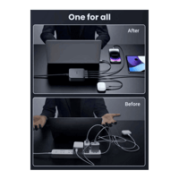 منصة شحن يوجرين بقوة 100 واط 3 منافذ تايب سي ومنفذ...