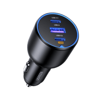 شاحن سيارة يوجرين بمنفذ يو اس بي ومنفذين تايب سي ب...