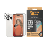 بكج حماية بانزر جلاس 3 في 1 ايفون 15 برو - شفاف