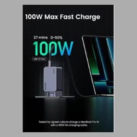 شاحن جداري يوجرين بمنفذين تايب سي ومنفذ يو اس بي ب...