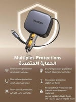 شاحن سيارة يوجرين بقوة 145 واط بمنفذين تايب سي ومن...