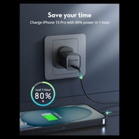 شاحن جداري راف بمنفذ تايب سي بقوة 30 واط - أسود