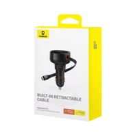 شاحن سيارة بيسوس بمنفذ تايب سي مع كيبل سحب تايب سي...