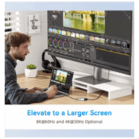 كابل محمول إساجر USB-C إلى HDMI بجودة 4k بقوة 30 م...