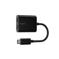 محول بيلكن تايب سي بنفذين تايب سي للصوت والشحن بقو...