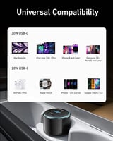 شاحن سيارة سريع بمنفذين يو اس بي سي 50 واط من آنكر