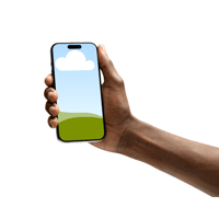 هاتف باتجاه عامودي مع ذراع شخص