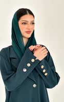 عباية خضراء قماش كريب فاخر