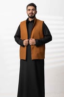 سديري دبل فيس جوخ مع قماش اسودxجملي