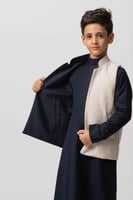 سديري دبل فيس جوخ مع قماش خلية كحليxبيج