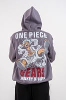 هودي رمادي بتصميم شخصية مونكي دي لوفي الجير الخامس