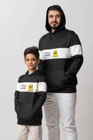 هودي نادي الإتحاد اسود بشريط أبيض وشعار النادي